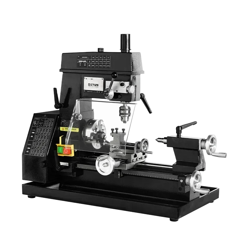 

AT125 Mini DIY 3 in 1 Multifunction Mill Drill Lathe Machine School Lab House CT125 Multi-purpose Machine