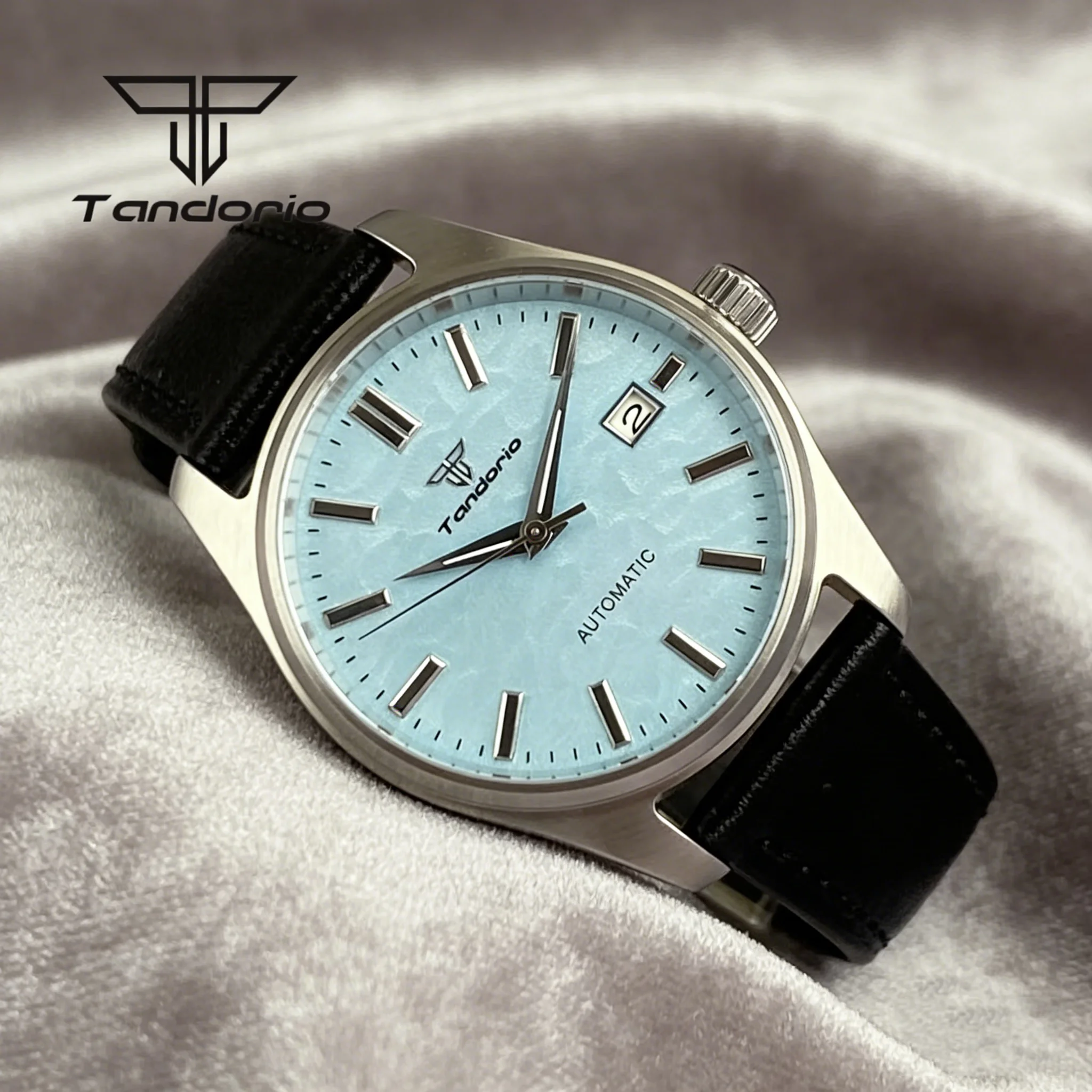 Tandorio Fashion 39mm Stainless Steel Pilot Men's Watch Automatic NH35/Miyota 8215 Movt 20BAR Waterproof Date AR Sapphire Glass
