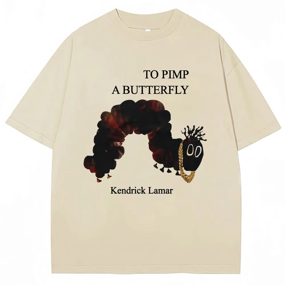 Kendrick Lamar To Pimp A Butterfly T-shirt Hip Hop Vintage T Shirts Men Women Oversized Cotton T-shirt Hipster Streetwear Male