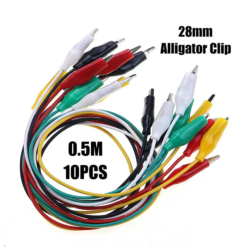 1Set=2/10PCS Colorful Double Plug Alligator Clips Electrical DIY Test Leads 4mm Banana Plug To Crocodile Clip Wire Power Cable