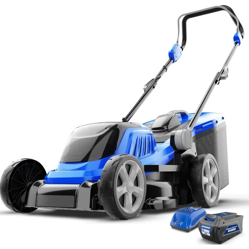 For Lawn Mower 40V Brushless 18' Cordless, 5 Cutting Height Adjustments Electric Lawn Mower, Quickly Folding Within 5’s