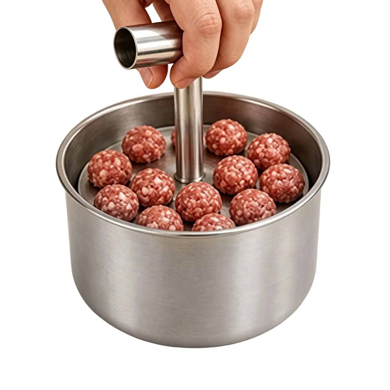 Stainless Steel Meatball Press Manual Kitchen Tool Multi Functional Meat Ball Maker Mold for Home Cooking Household Use