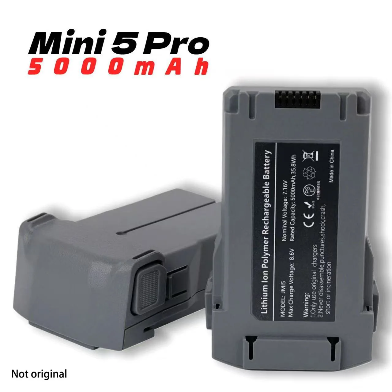Pour Mini 5 Pro batterie Plus 5000mAh temps de vol 51 Min Compatible Mini 5 Pro UAV batterie de vol intelligente accessoires