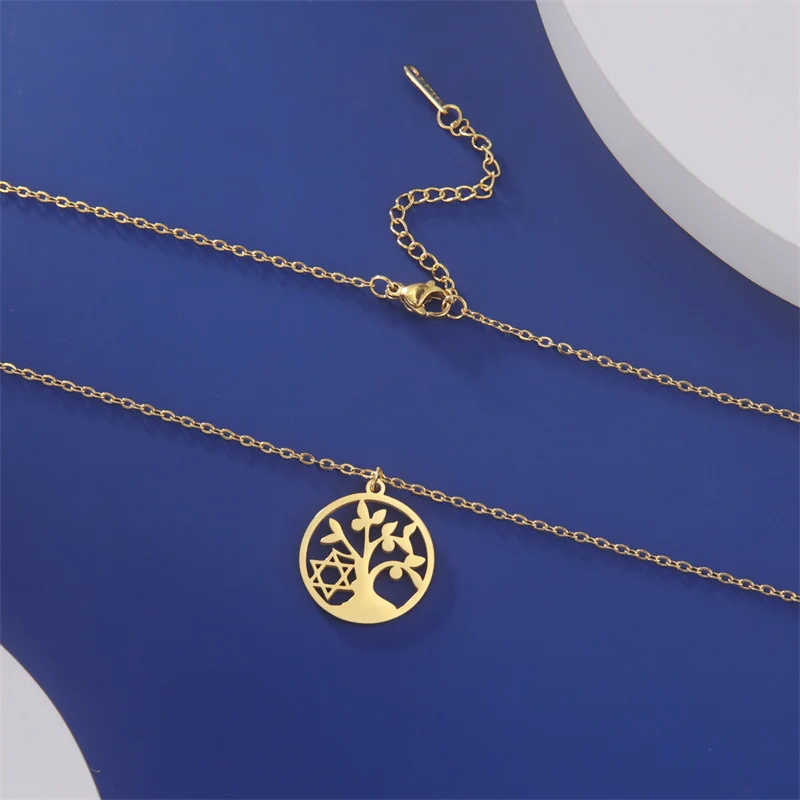 Klassische Goldfarbe Edelstahl Halskette für Frauen Kette Halsreif Mond Kaktus Anhänger Halskette Schmuck Geburtstags geschenk Großhandel – Detail 33