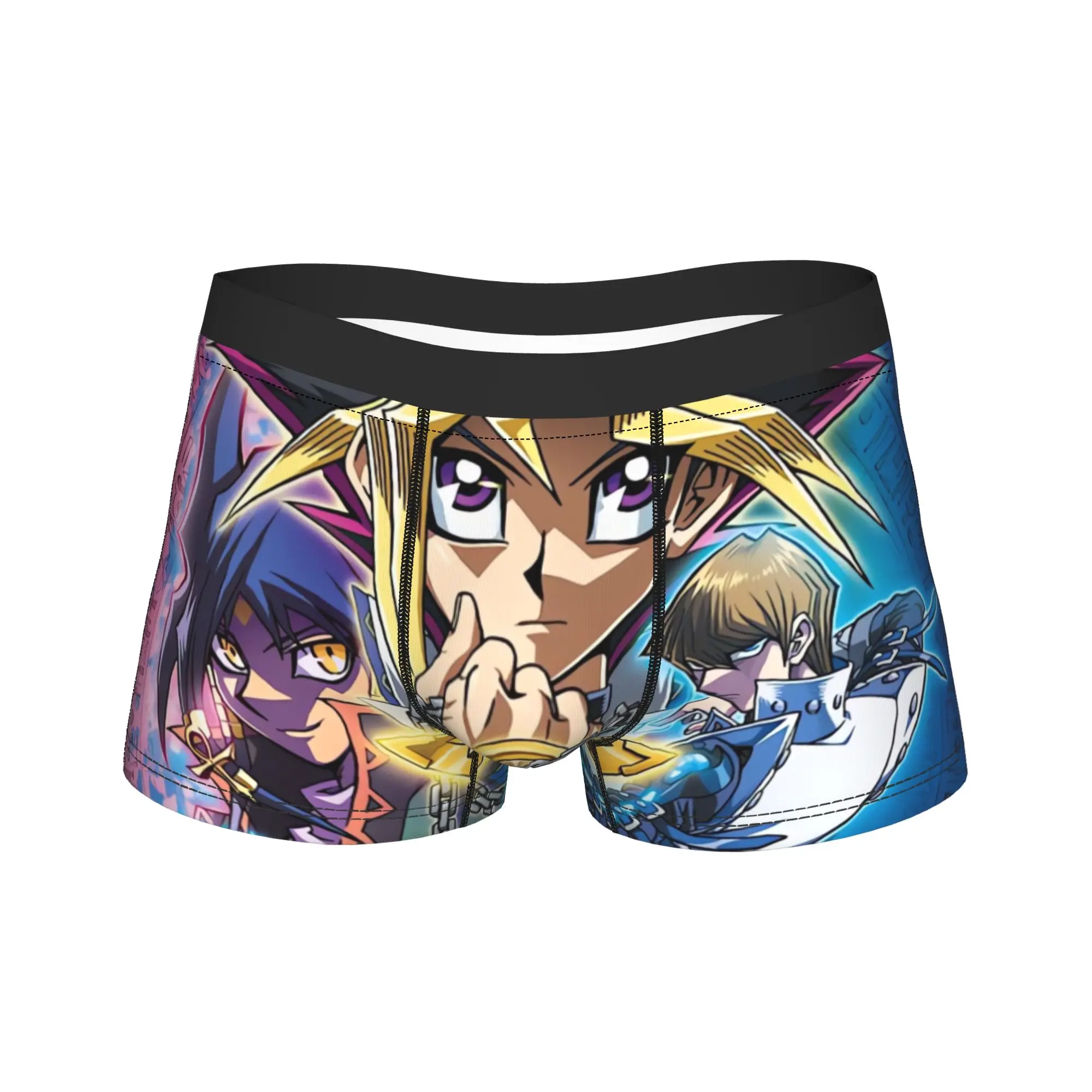 Yu-Gi-Oh! MASTER DUEL Underwear  Men Underpants Custom DIY Classic Boxershorts Trenky Boxer Brief Big Size