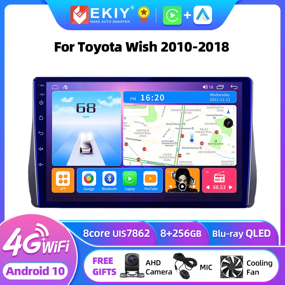 

EKIY T7 Android 10 For Toyota Wish 2010 -2018 Car Radio Multimedia player Navi Head Unit Tape Recorder Carplay Auto No 2din DVD