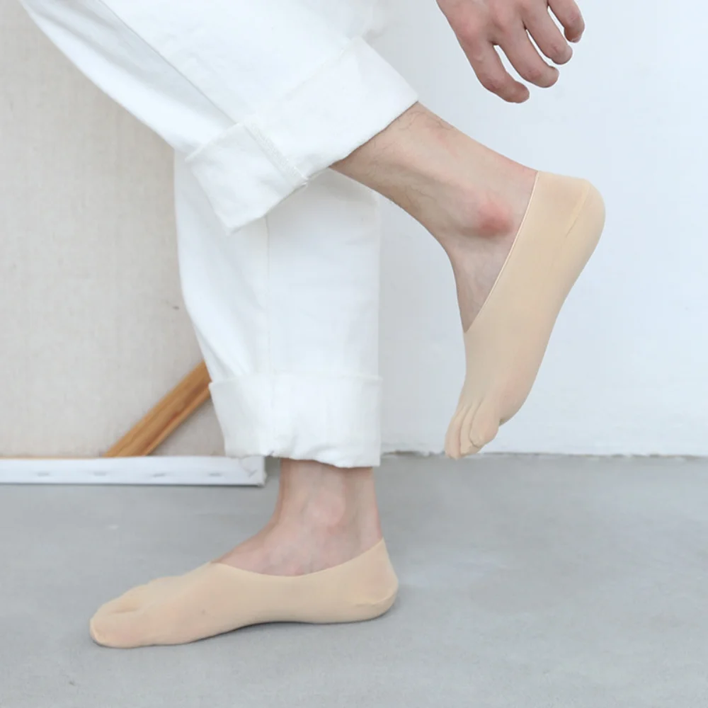 Kaus Kaki Lima Jari Pria Transparan Elastis Kaus Kaki Lima Jari Jaring Pendek Berongga Pria Anti-selip Ultra-tipis