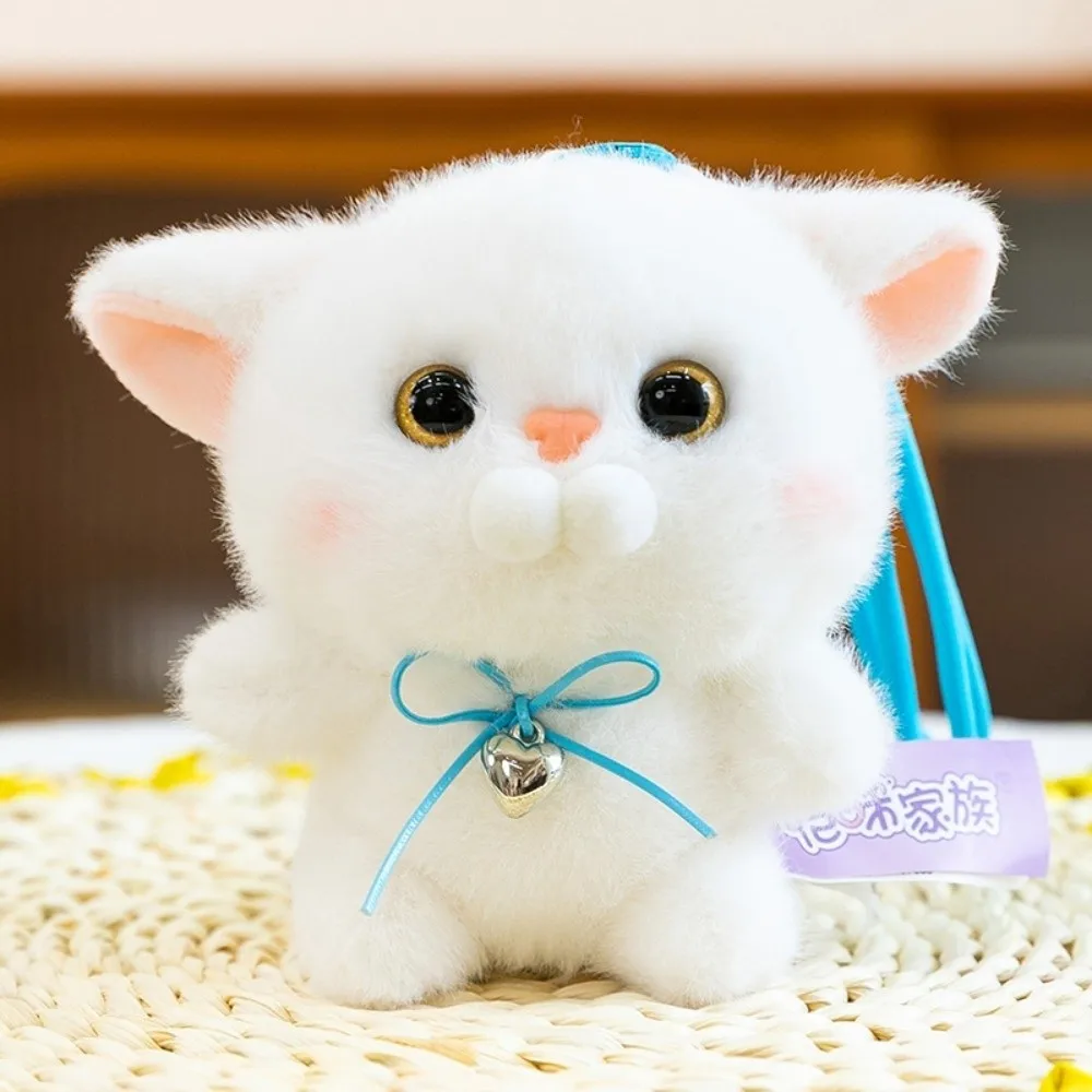 Doll Keyring Furry Kitten Doll Keychain Fluffy Animal Cat Doll Pendant Cartoon Soft Cat Plush Toy Keychain Home Decor