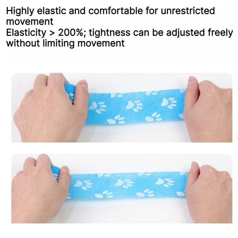 For  Pet Care Self-Adhesive Elastic Bandage 5cm×400cm Flexible Wrap Tape For Knee Ankle Pet Shoes Fixing