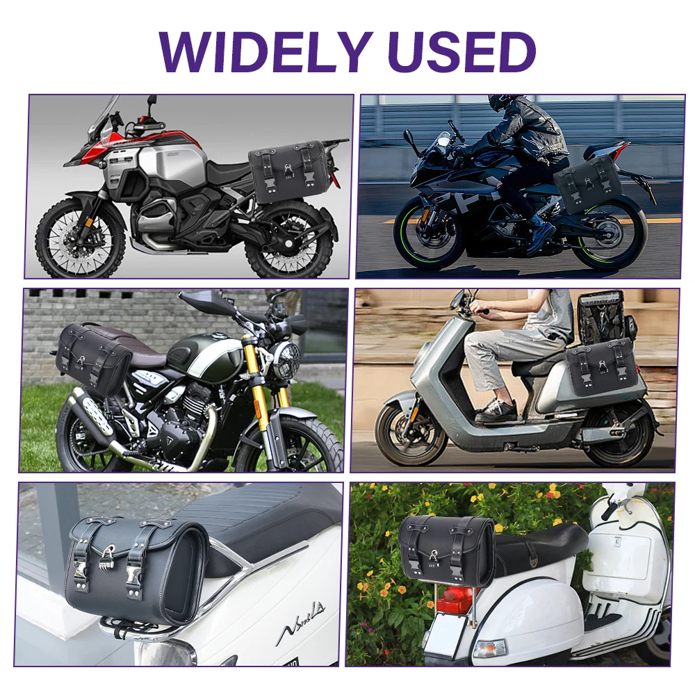 Wasserdichte Motorrad-Satteltasche mit Zahlenschloss, Diebstahlschutz, Schwarz, Universelle Große Kapazität, Aufbewahrungstasche für Harley, Yamaha, Suzuki – Detail 10