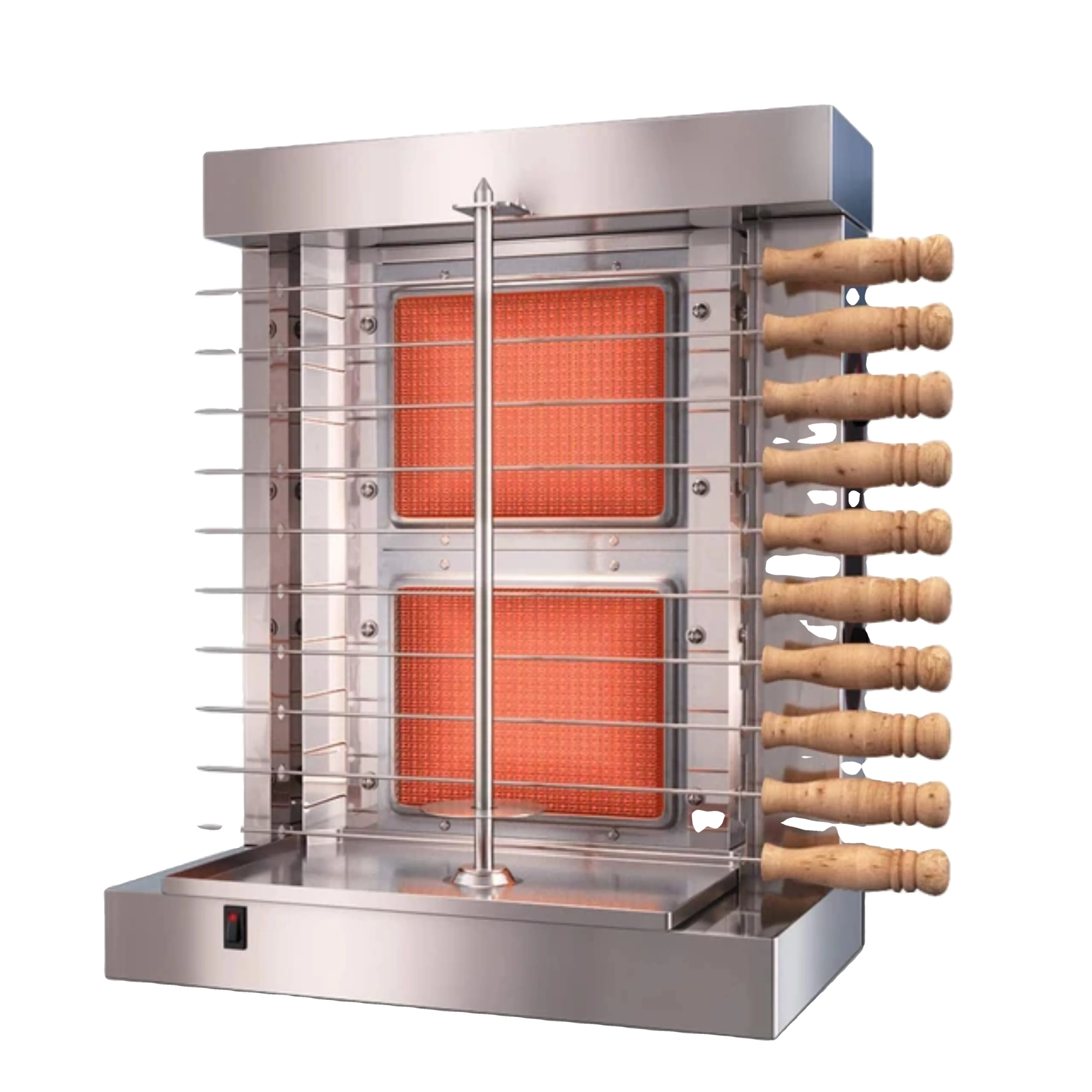 

Factory Wholesale Stainless Steel Spinning BBQ Grill 2 Burners Skewers Shawarma Equipment Commercial Doner Kebab Machine