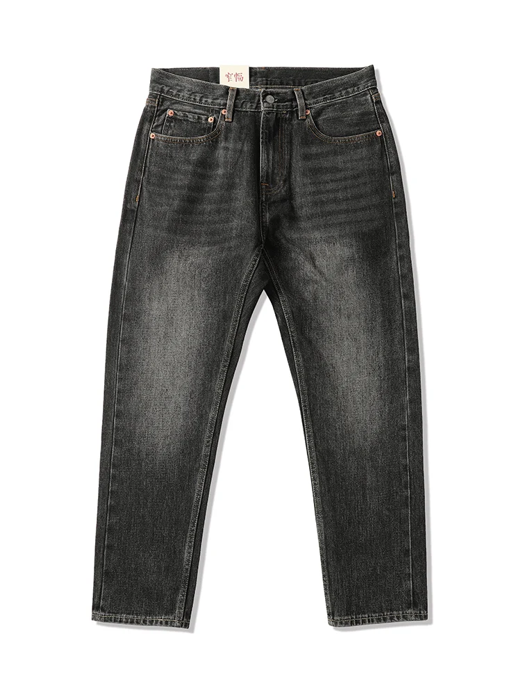 Calças Jeans Slim Fit Retro em Cinza Nebuloso do 703 MBBCAR, Jeans Casuais de Aodão ulares para Jovens
