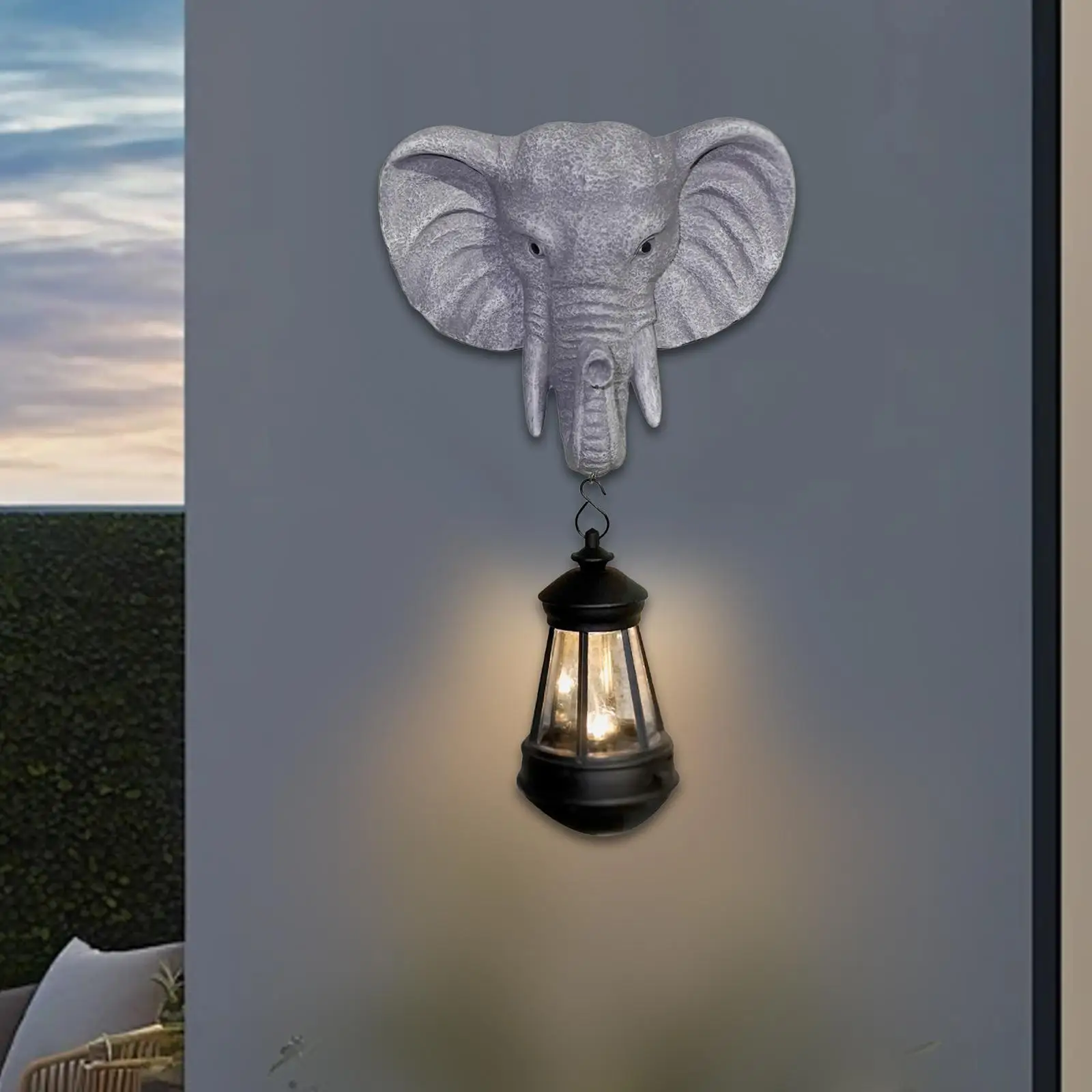 

Solar Elephant Garden Light Elephant Sculpture for Trees Yard Gardening Gift