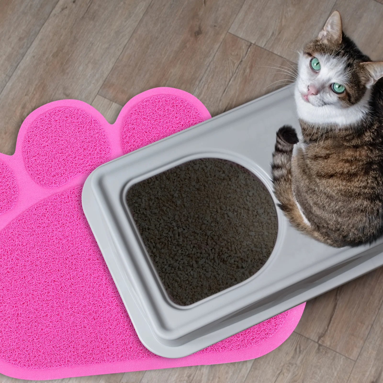 

Cat Litter Mat Large Thick Pvc Non-Skid Pet Mat For Food Water Easy Clean Anti-Tracking Kitten Supplies Dog Food Pad