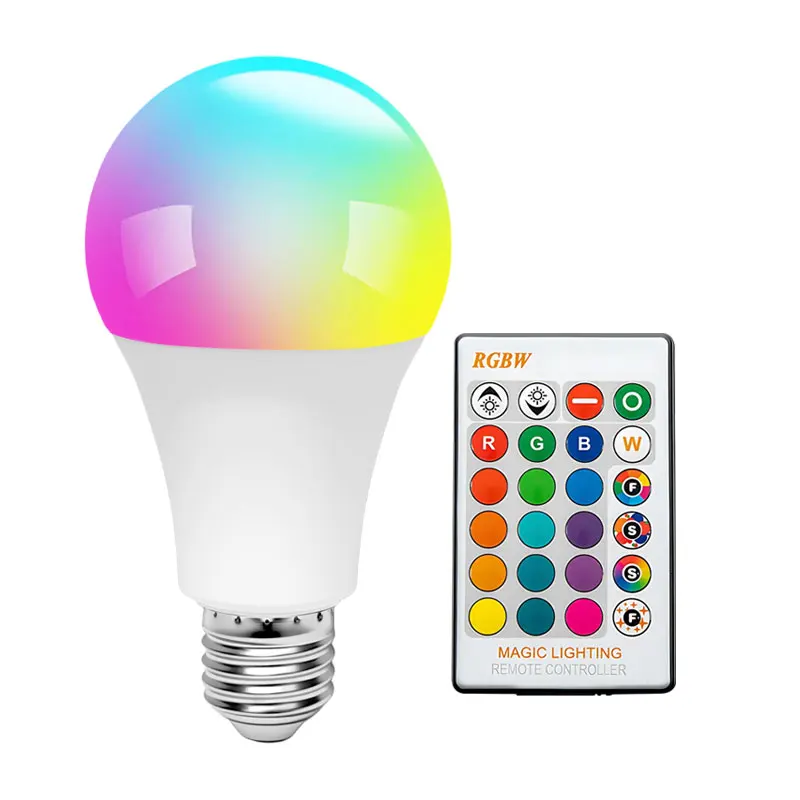 E27 RGB color remote control light bulb LED room light intelligent light bulb dimmer low power consumption energy-saving 220V