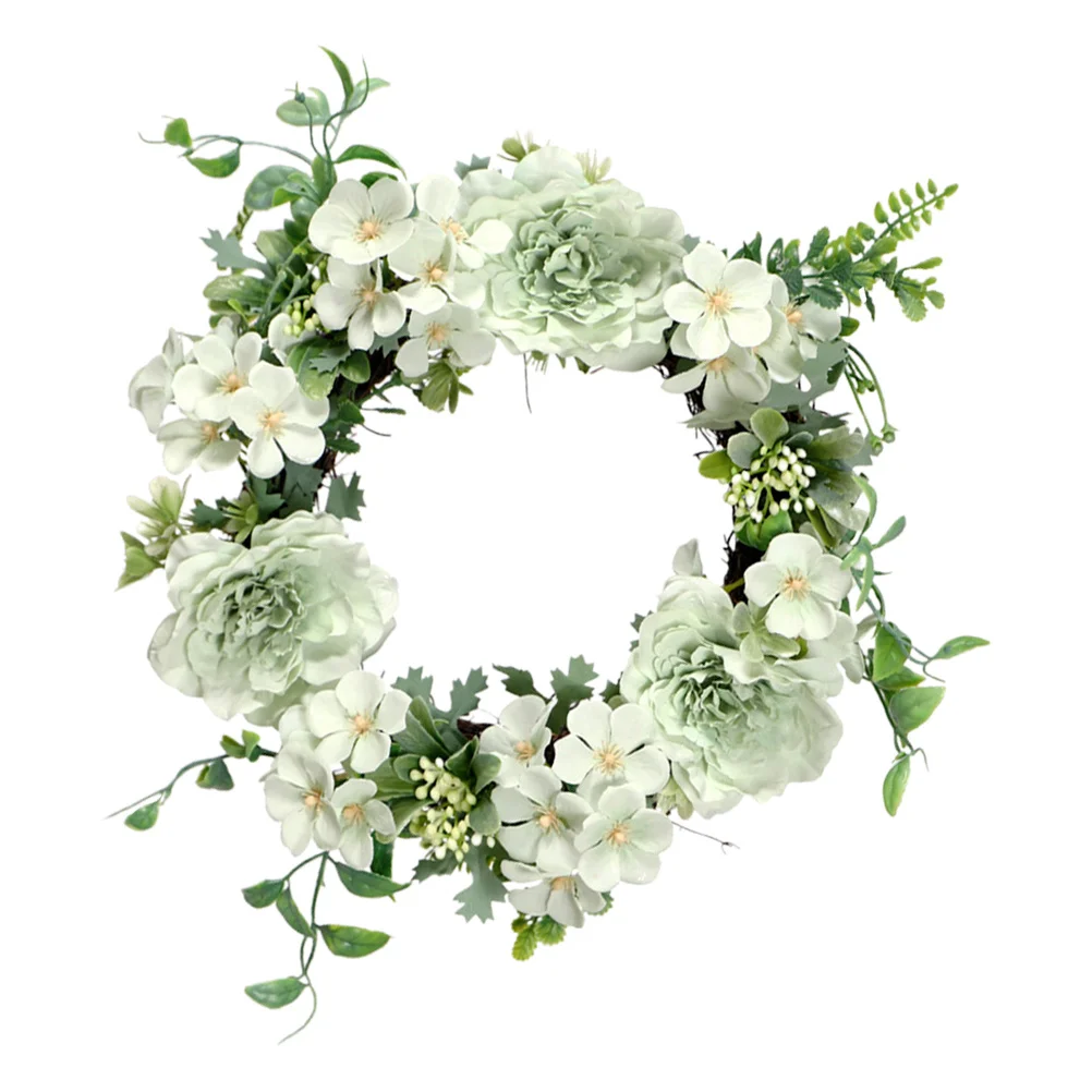 

Simulation Camellia Hanging Garland 30cm Flower Wreath Safe Home Door Wall Decorative Festival Ornament