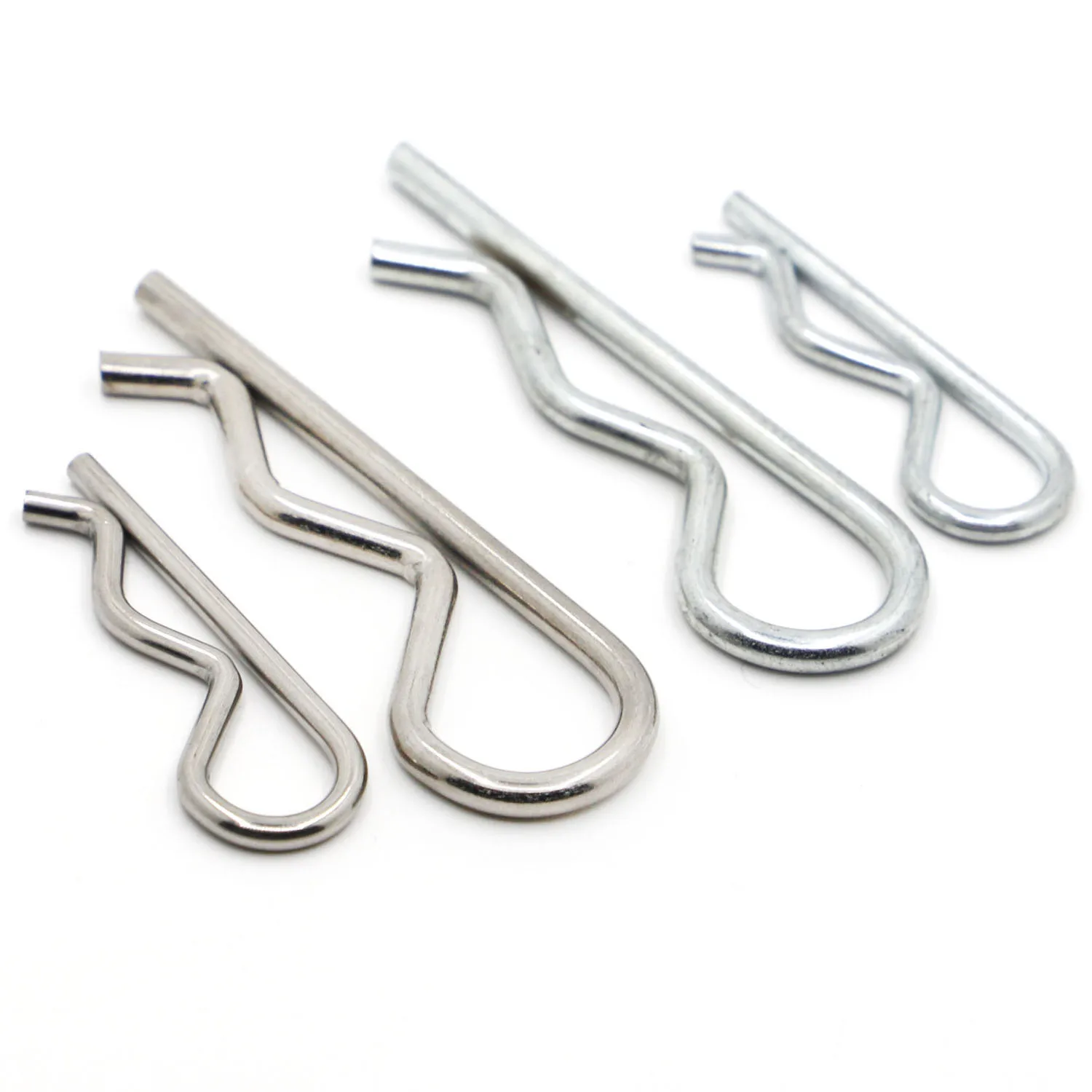 Roestvrijstalen Stee Hapering R Pin Clips 1/1.2/1.6/1.8/2/2.5/3/4/5 Mm Zink Staal Veiligheid Split Clip Zekering Pinnen Haarspeld Voor Trailer