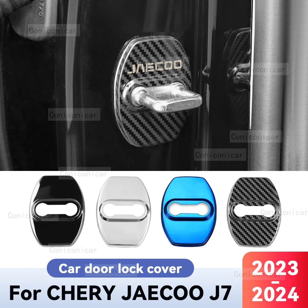 For CHERY JAECOO J7 2023 2024 Car Door Lock Protection Cover Decoration Emblems Case Decor Auto Stainless steel Accessories