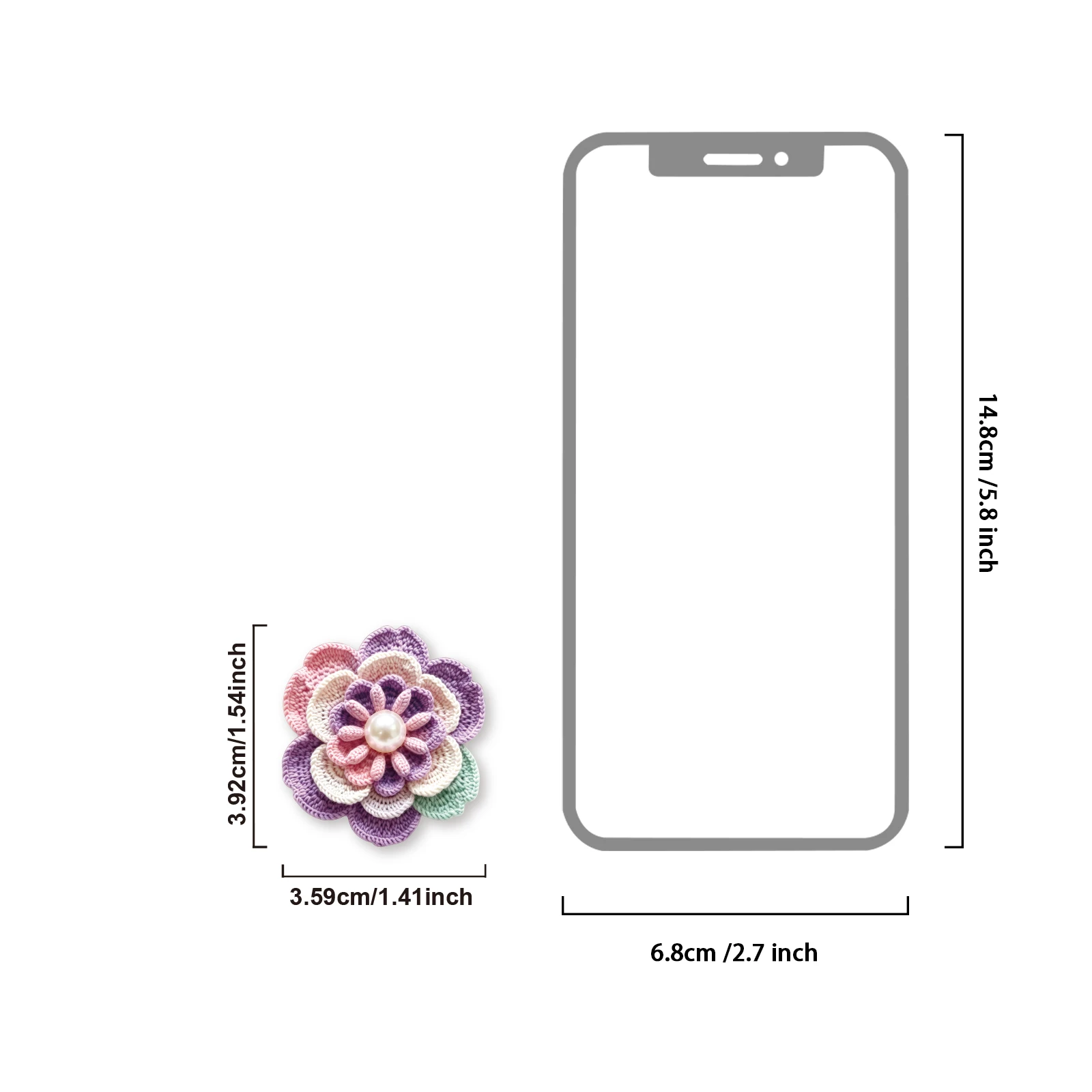 Etori Life 50Pcs Purple-Pink Gradient Crochet Flower Pattern Sticker Pack 3D Woven Floral Design Material for Journaling and Background Decoration, Suitable for Laptops, Phone Backs, Photo Albums, Diaries, Gift Bags, Sticker Books, Postcards and Envelopes, Helmets and Bicycles, Scrapbooking Supplies, Office Decoration Supplies, Vintage Parties, School Supplies, Cycling Decals, Gifts for Friends