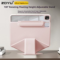 ZOYU iPad 10/11th Increase Height Bracket Case, Rotate 360° Detachable Transparent Back Case iPad Pro 11 12.9 Air 4/5th mini 6/7