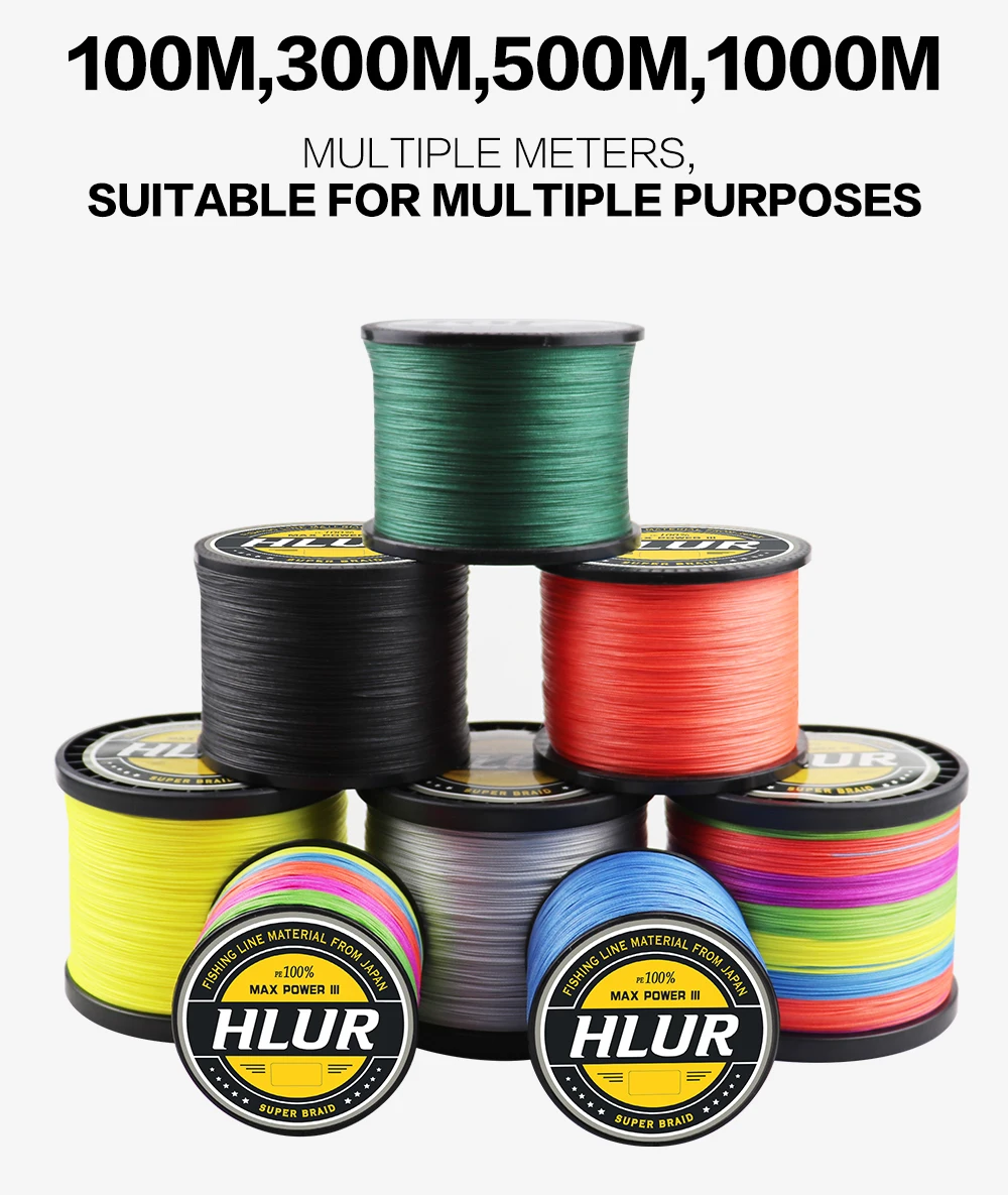 HLUR Geflochtener Draht X16 100/300/500/1000 m 4 Farben Alle Für PE Angelschnur MaxDrag 150LB Multifilament Für Salzwasser Pesca – Detail 9