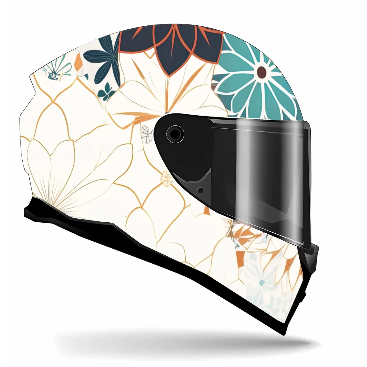 Pegatina para casco completo de onda de línea japonesa asiática orgánica, pegatina gráfica de carreras para casco de motocicleta, pegatina decorativa para casco envolvente de vinilo