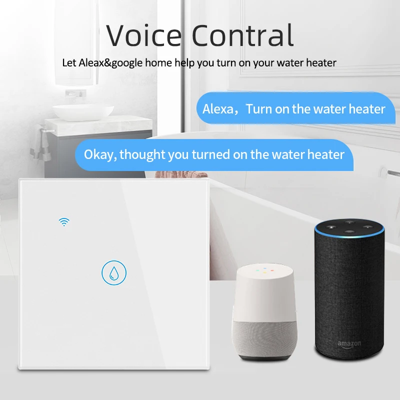 ANDELI Tuya WiFi Smart Water Heater Boiler Switch 40A 8000W Air Conditioner Control Compatible with Alexa Google Home EU UK US