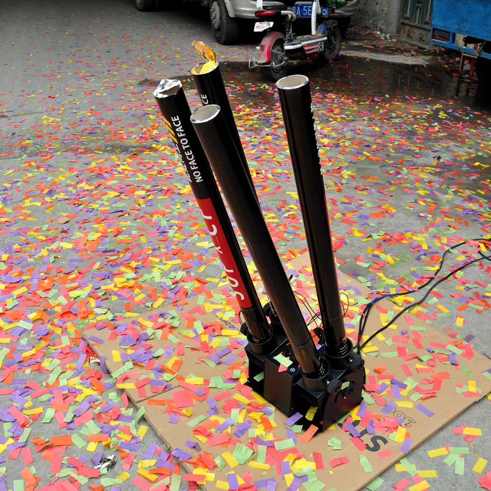 TIPTOP 4 Shoot Electrical Confetti Machine Remote DMX512 Control 5 Channels Support Individual Shooting LCD Display Good Quality