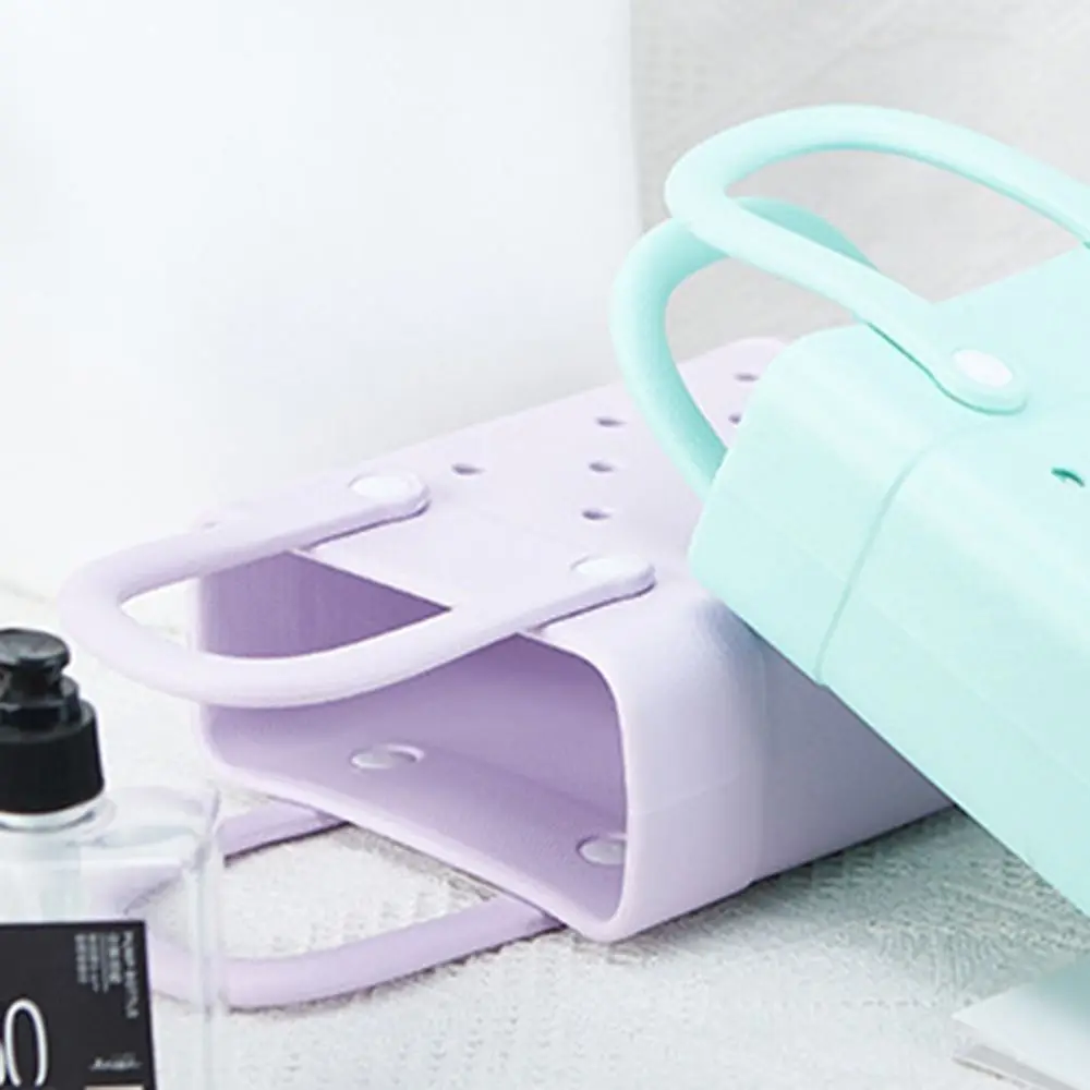 장난감 장식 방수 만화 컬러풀 핸드백 DIY 휴대용 EVA 핸드백 구멍이 있는 방수 미니 폰 가방 여행용