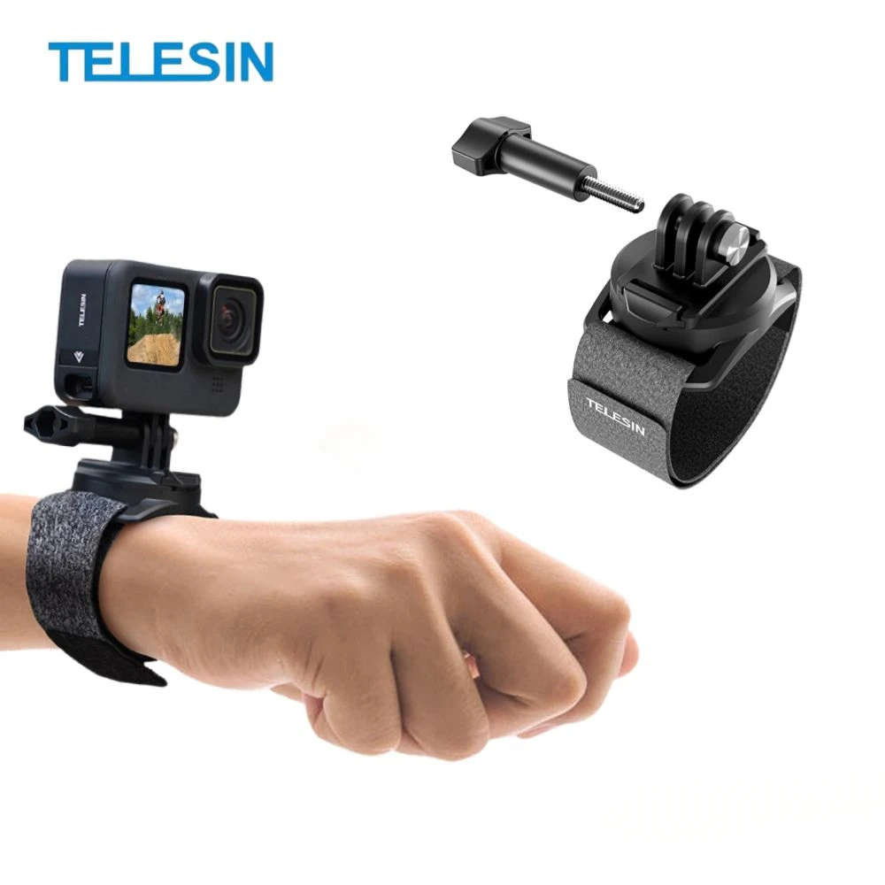 TELESIN 360° Rotatable Wrist Strap Mount for GoPro Hero 13 12 11 10 9 8 7 MAX DJI Action 5 4 3 Insta360 X4 ACE Pro Accessories