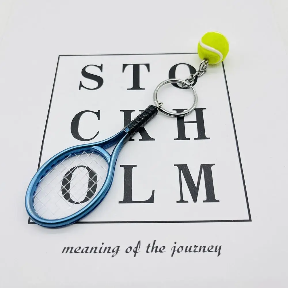هدية الديكور التنس كيرينغ حلية شخصية كرة التنس المفاتيح DIY بها بنفسك اليدوية مضرب كيرينغ #4