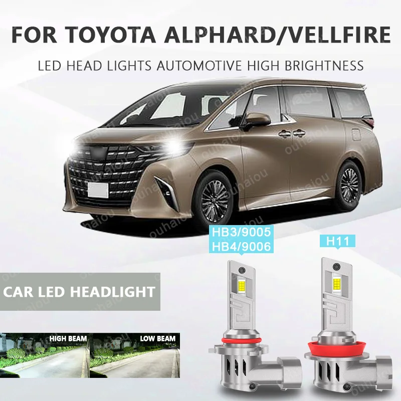 

Для TOYOTA AlphardVellfire 2 шт. H8H11 светодиодные чипы фары HB3 (9005) HB4 (9006) противотуманные фары аксессуары для ламп с радиатором