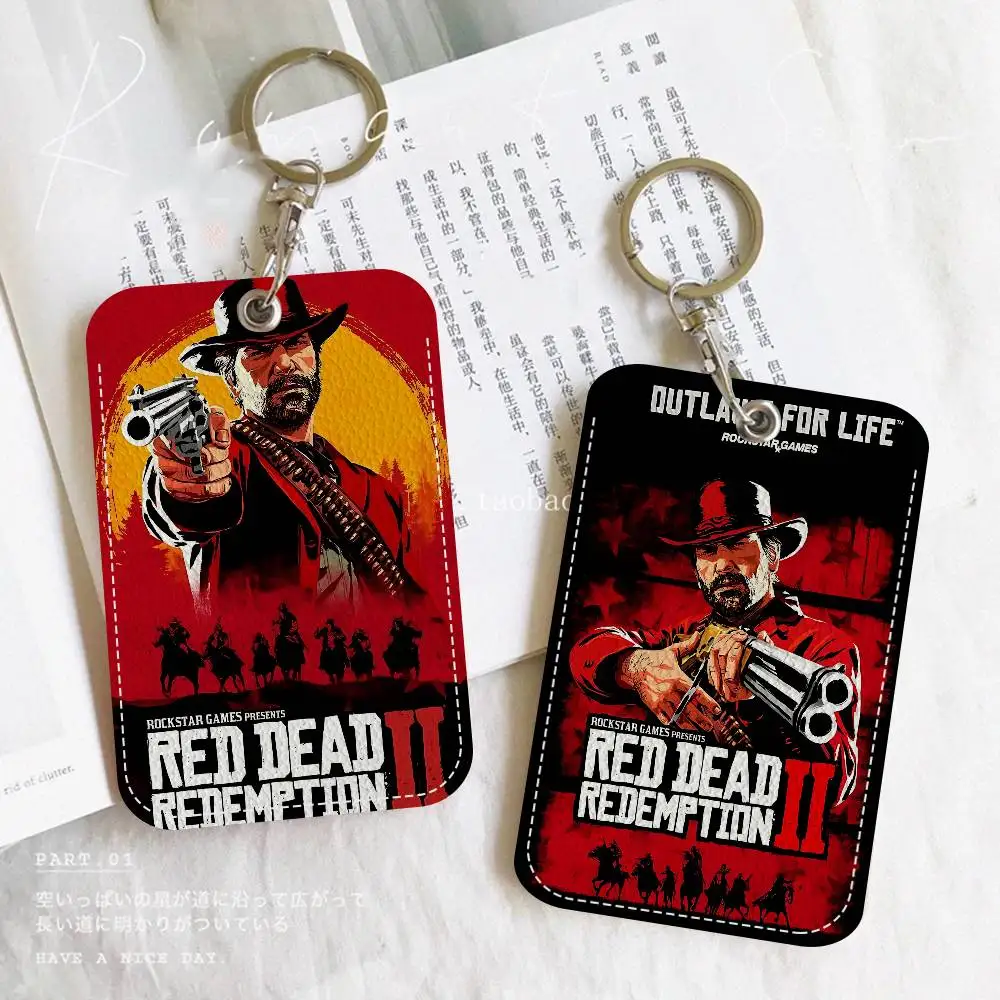 Jeu classique r-rouge d-dead r-réduction PU cuir souple porte-clé rectangulaire porte-carte Induction ascenseur Protection couverture