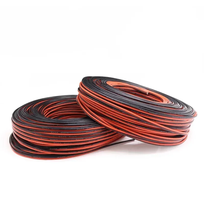 Cavo elettrico 1/2/5M 2pin rame stagnato cavo rosso nero isolato in PVC per cavo di prolunga per striscia LED monocolore 30-8 AWG