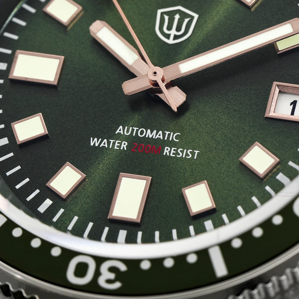 Watchdives WD6105 Orologio subacqueo automatico tartaruga NH35 Data Orologi meccanici Rivestimento AR Zaffiro 20Bar Orologi impermeabili per uomo