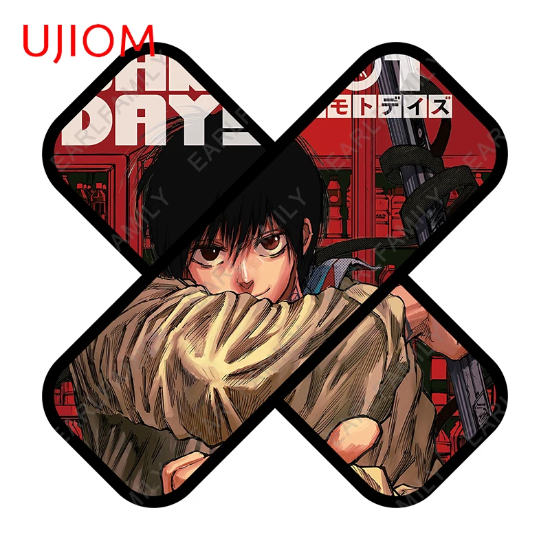 UJIOM For Nagumo Sakamoto Days Taro Wall Sticker Cool Baby Nursery Room Cross Band-aid Style Anime Decals Creative Room Decor