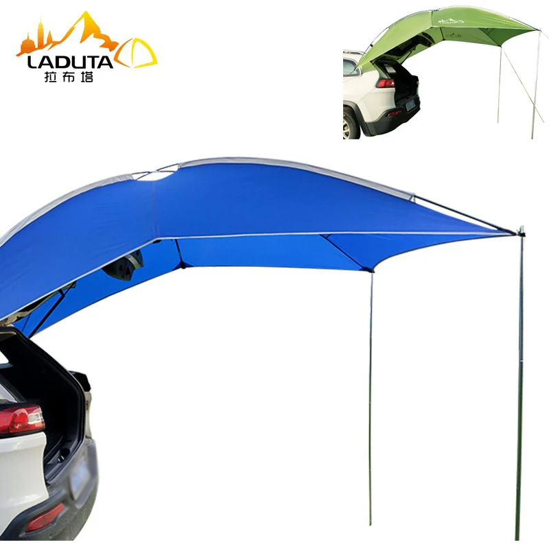 3-4Persons Portable SUV Self-driving Car Rear Side Tent Outdoor Camping Sunshade Waterproof Multi-function Sunscreen Awning Tarp