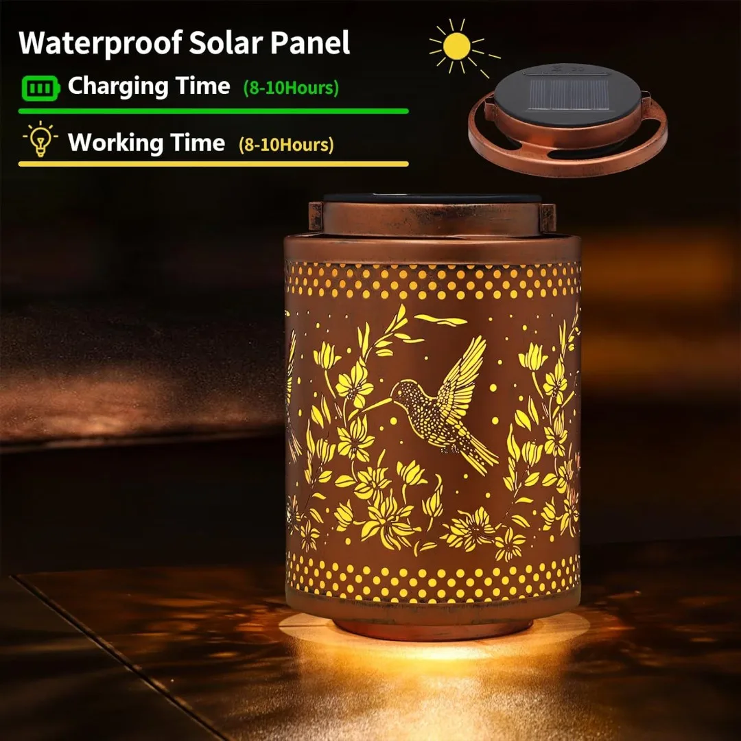 

Hummingbird Solar Lantern Garden Ornaments IP65 Waterproof Outdoor LED Light Solar Hanging Garden Lights Patio Lawn Yard Decor