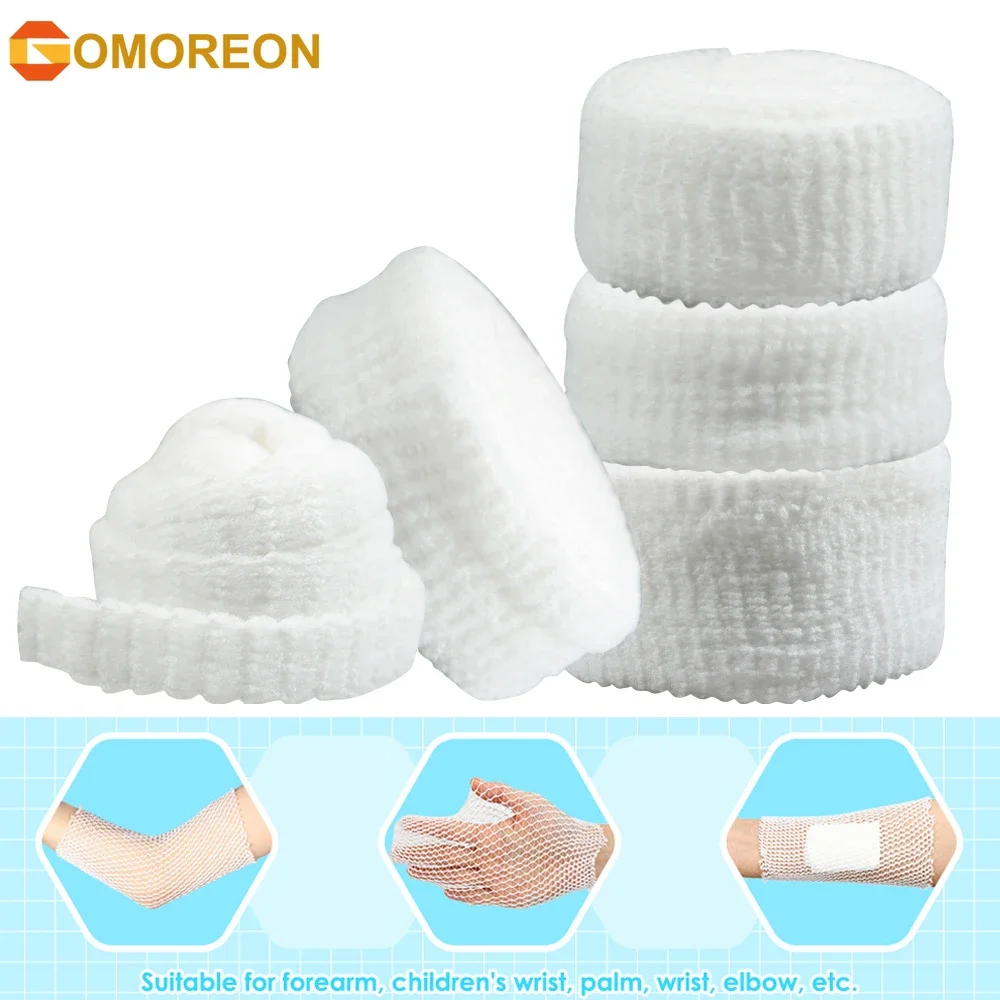 1Roll White Net Wound Dressing Net Tubular Bandage Mesh Tubing Tubular Gauze Fix Breathable Bandage Retainer for Adults Wrist