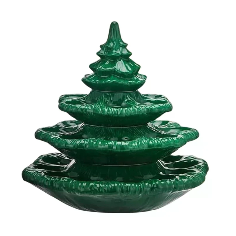 

Elegant Ceramic-like Xmas Tree Deviled Egg Platters, Stackable 26-Hole Design, Set of 4
