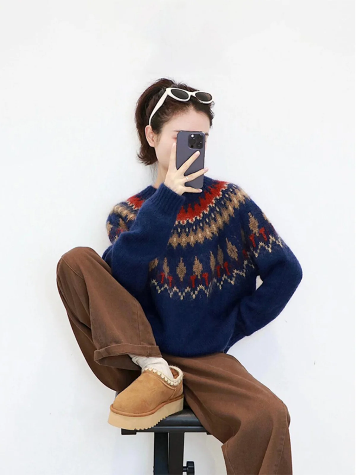 

Korean Sle Loose Fit Knitted Sweater Women's Autumn Winter New Lazy Sle Cisas Small ence Overhead Sweater