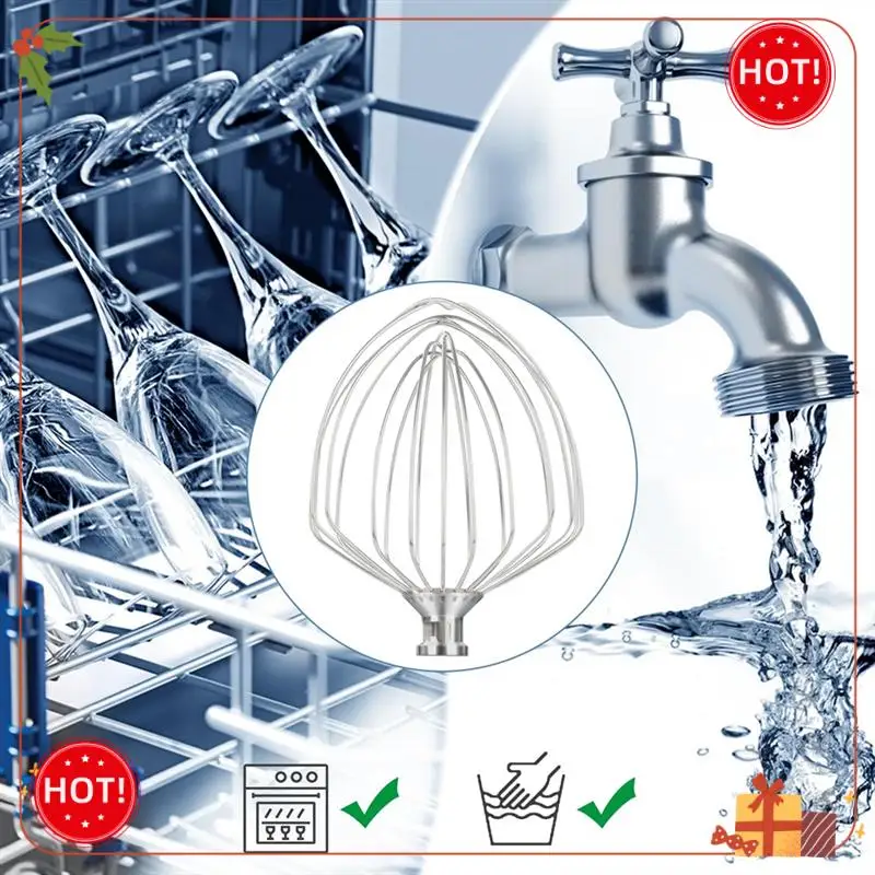 ABLE-Acco per frusta in acciaio inossidabile per robot da cucina Kitchenaid Ciotola da 7 litri, sostituzione frusta in acciaio inossidabile