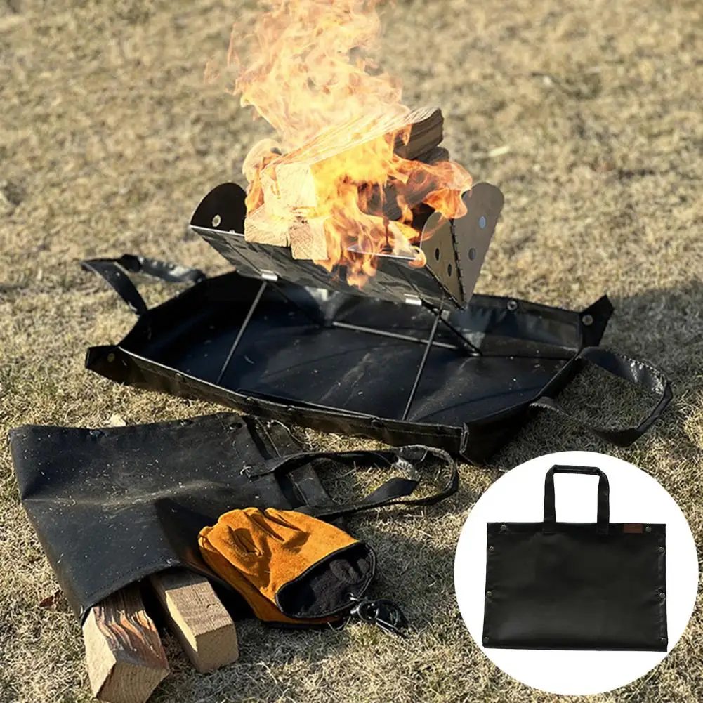 

Heat Resistant Fireproof Pad Patio Protection Fireproof Mat Fireproof Mat Log Tote Set for Outdoor Bbq Grill Camping for Firepit