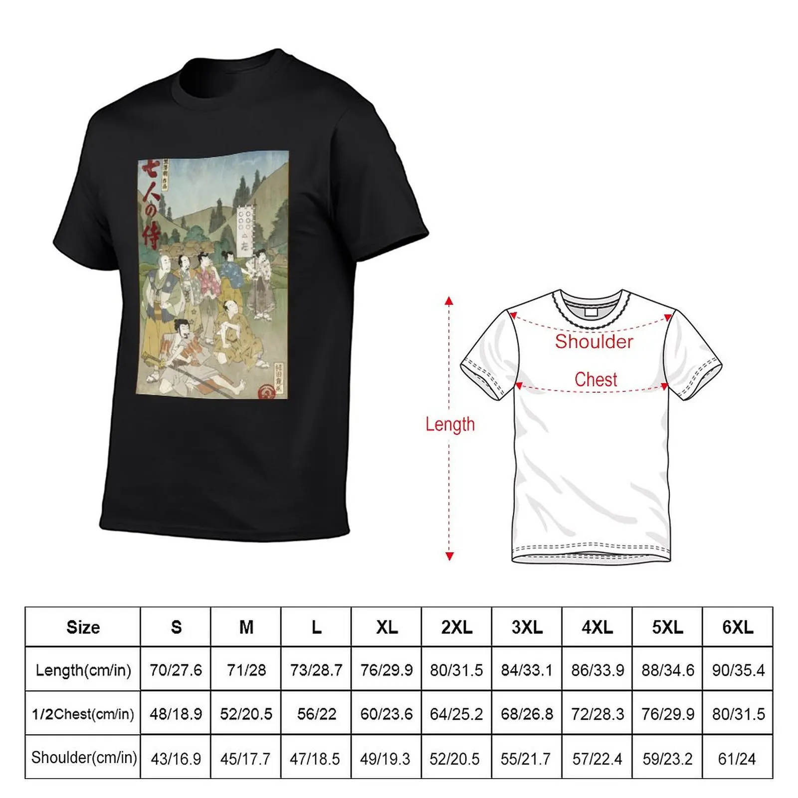 Seven Magnificent Samurai T-Shirt summer tops cute clothes tees men clothings