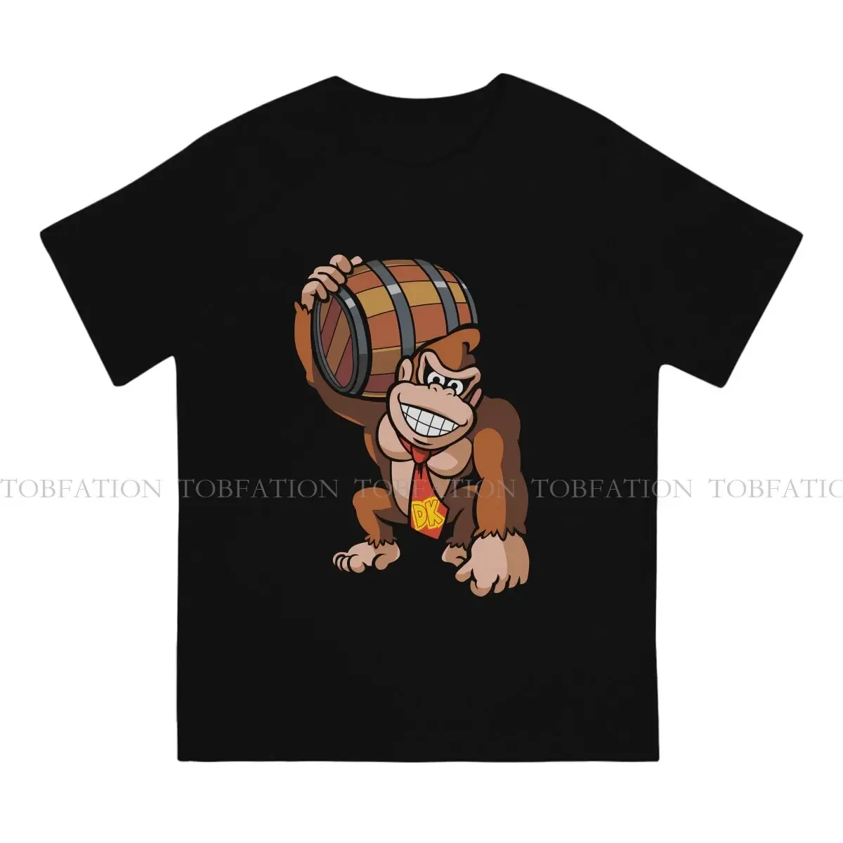 With Barrel O Neck TShirt Donkey Kong Game Pure Cotton Basic T Shirt Man's Clothes Fashion Oversized Big Sale