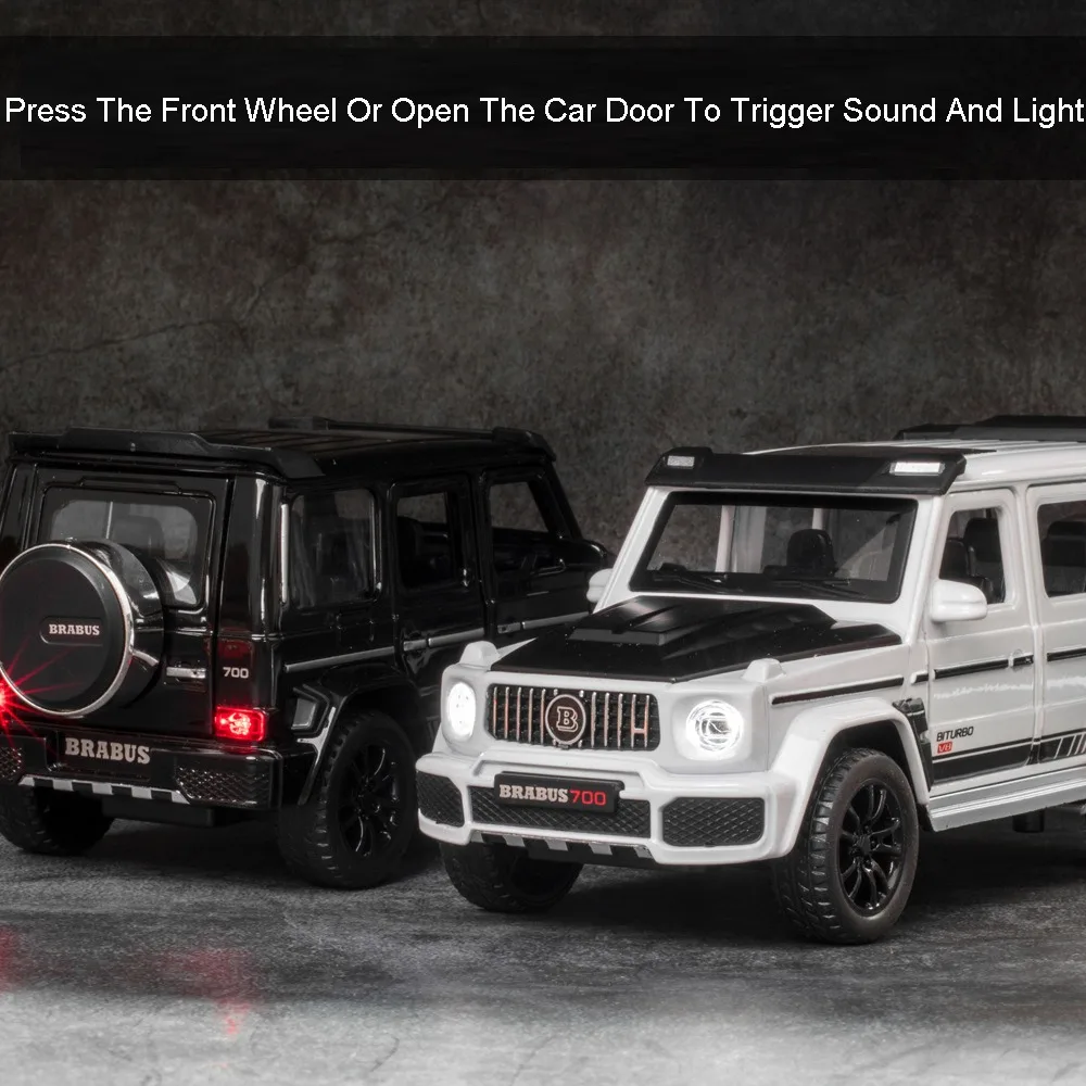 سيارة لعبة طراز G700 للأطفال ، سبيكة دييكاست مع سحب للخلف ، صوت وضوء ، 6 أبواب ، مجموعة مركبات مفتوحة على الطرق الوعرة ، هدية #5