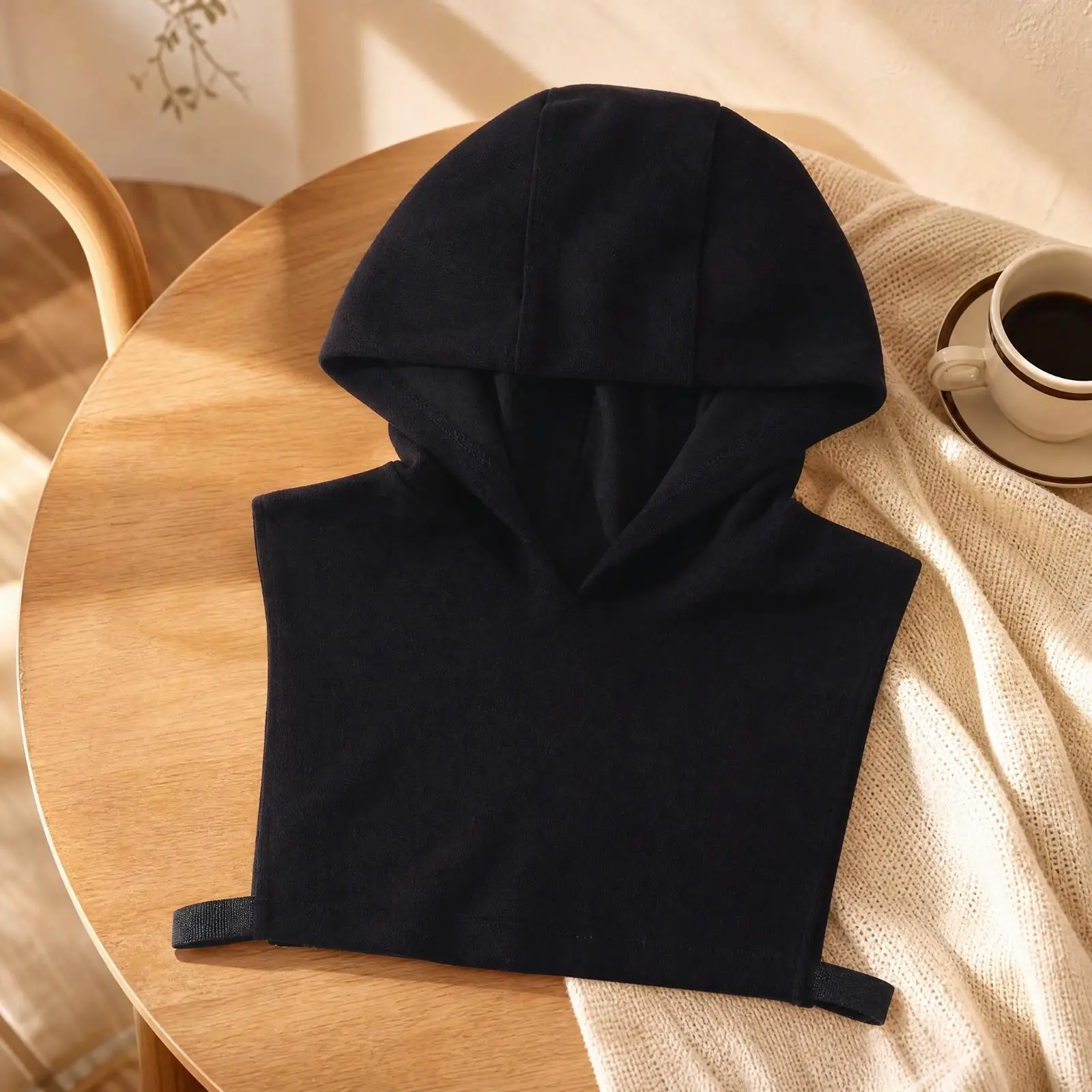 Women Sleeveless Polyester Hooded Collar Vest for Shirts Sweaters Outerwear Open Armholes Neat Stitch Casual Daily view 6