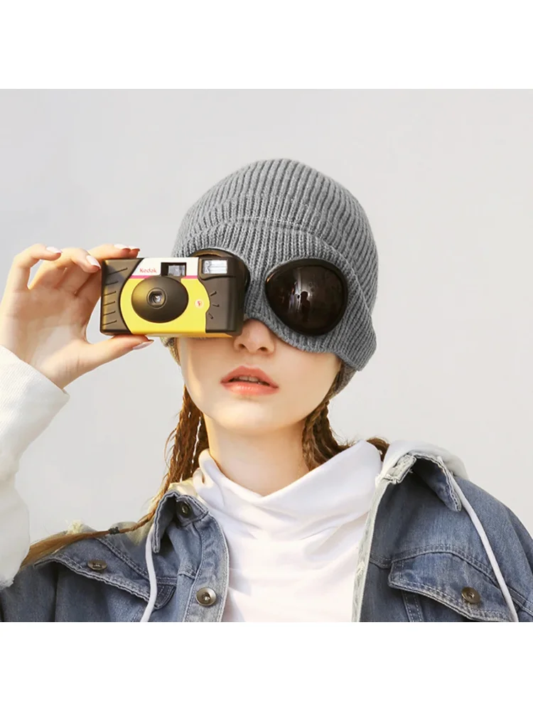 AliExpress Outdoor Cycling Hats Winter Warm Beanie Hat Women Men Winter Windproof Glasses Knitted Ski Mask Cap