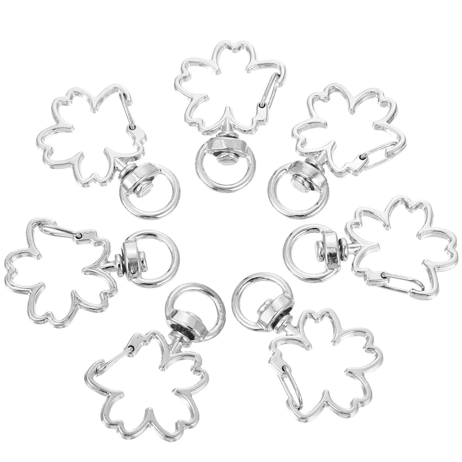 

10pcs Cherry Blossom Keychain Lightweight Sturdy Snap Hooks Clasps DIY Accessories Flower Clasp Jewelry Making Bag Clasp