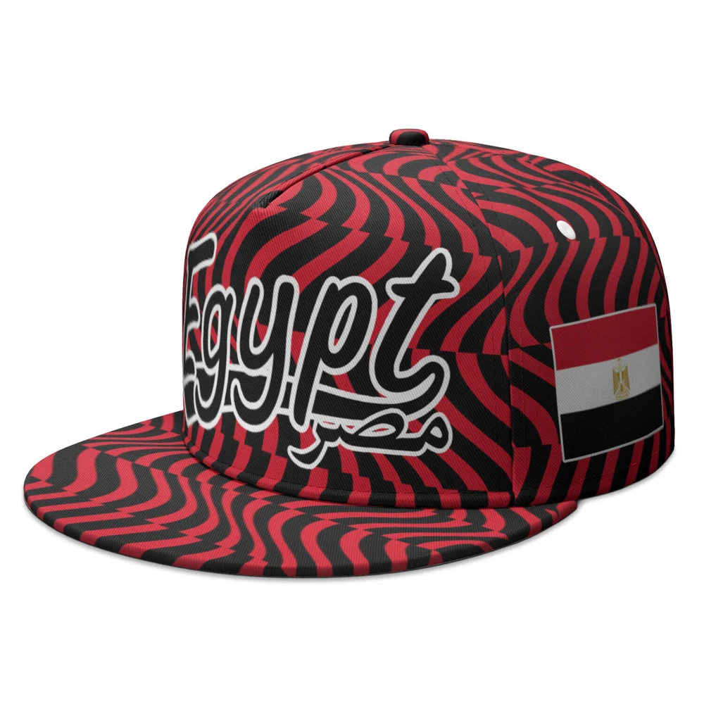Egypt Flat Brimmed Cap Custom Made Name Number Team Logo Hip-hop Hat Country Travel Arabic Nation Egyptian Flag Headgear